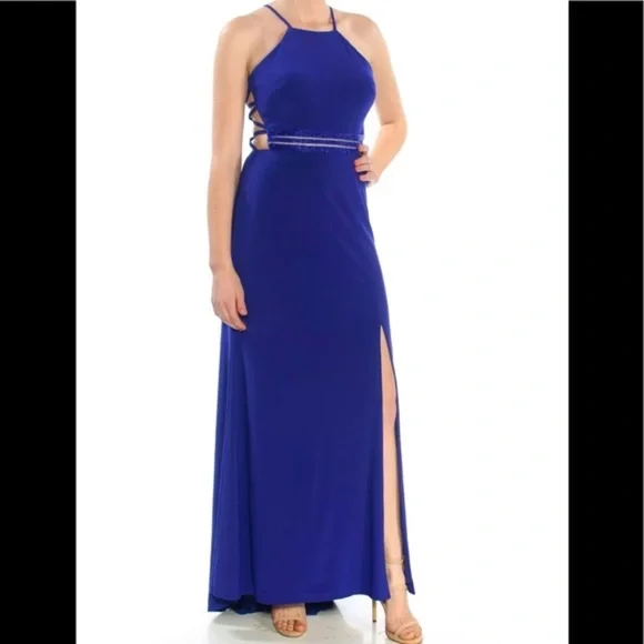 Night Way Collections | Dresses | Womens Formal Dress Size 8 Blue Beaded  Waist Open Back Bridesmaid Prom Nightway | Poshmark